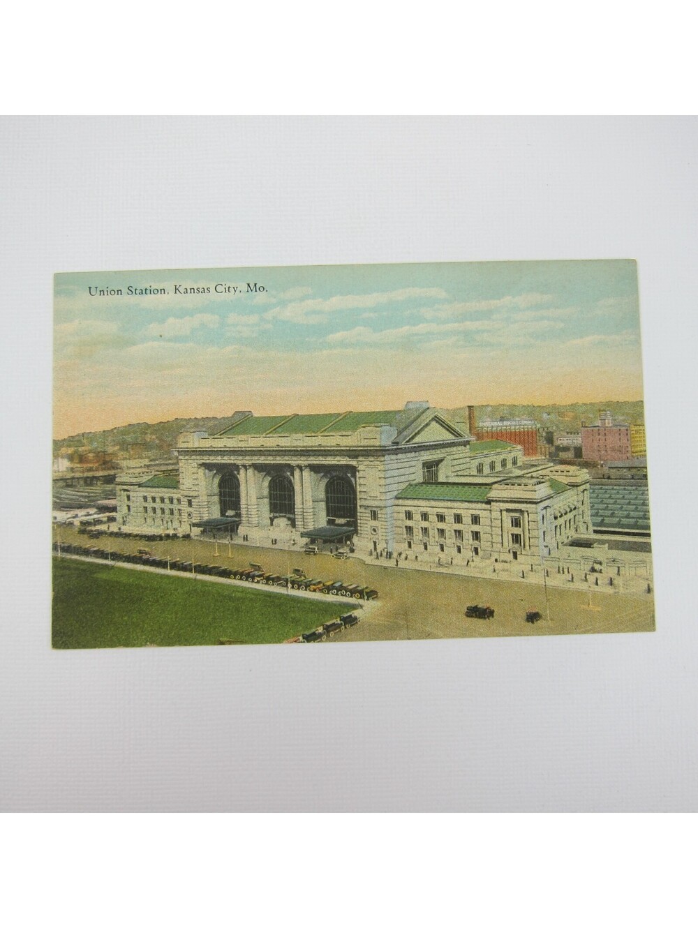 Train Postcard Union Station Kansas City Missouri Antique Hall Bros UNPOSTED